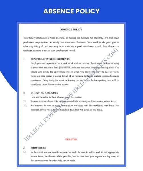 Absence Policy - HR Legal Experts