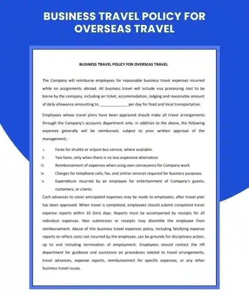 Business Travel Policy for Overseas Travel - HR Legal Experts