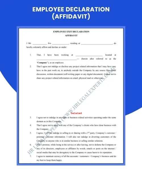 Employee Declaration Affidavit - HR Legal Experts