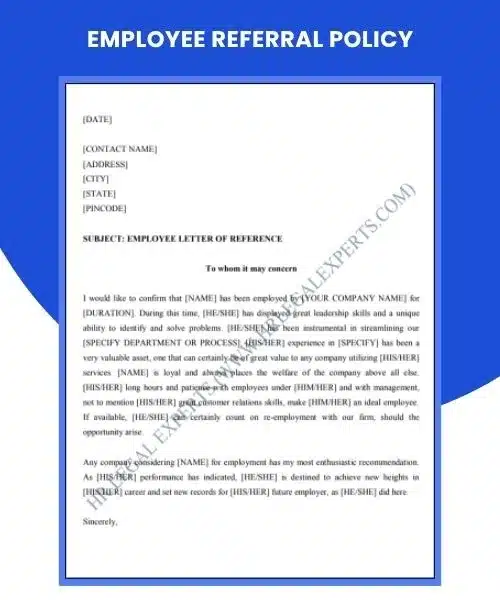Employee Referral Policy - HR Legal Experts