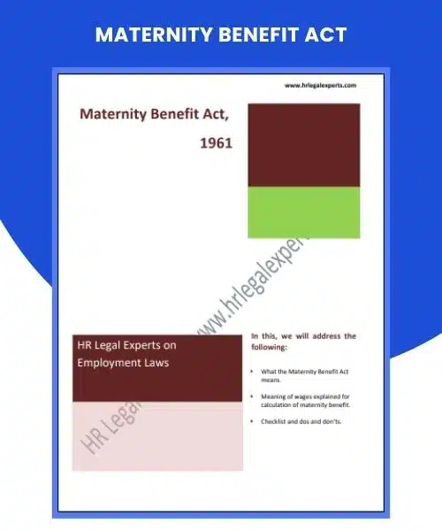 Maternity Benefit Act Policy - HR Legal Experts