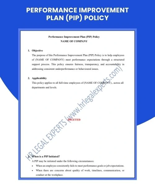 Performance Improvement Plan Policy - HR Legal Experts
