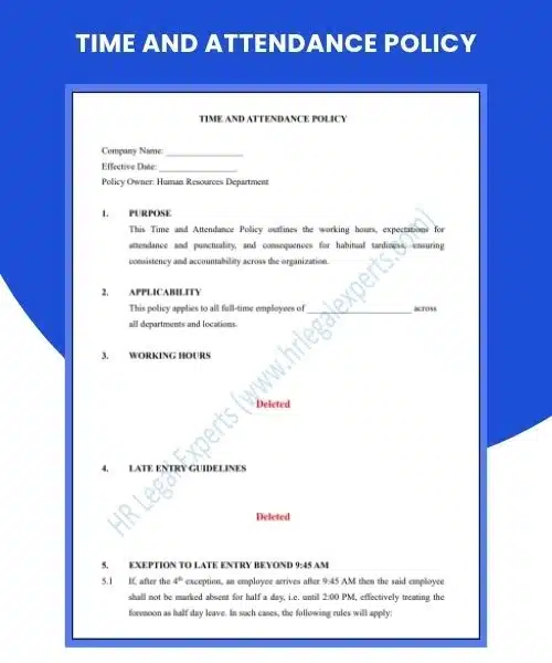 Time and Attendance Policy - HR Legal Experts
